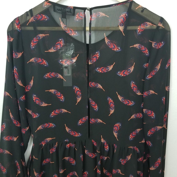 NWT Sam Edelman Feather Ruffle Dress Sz 8 12 - Picture 5 of 8